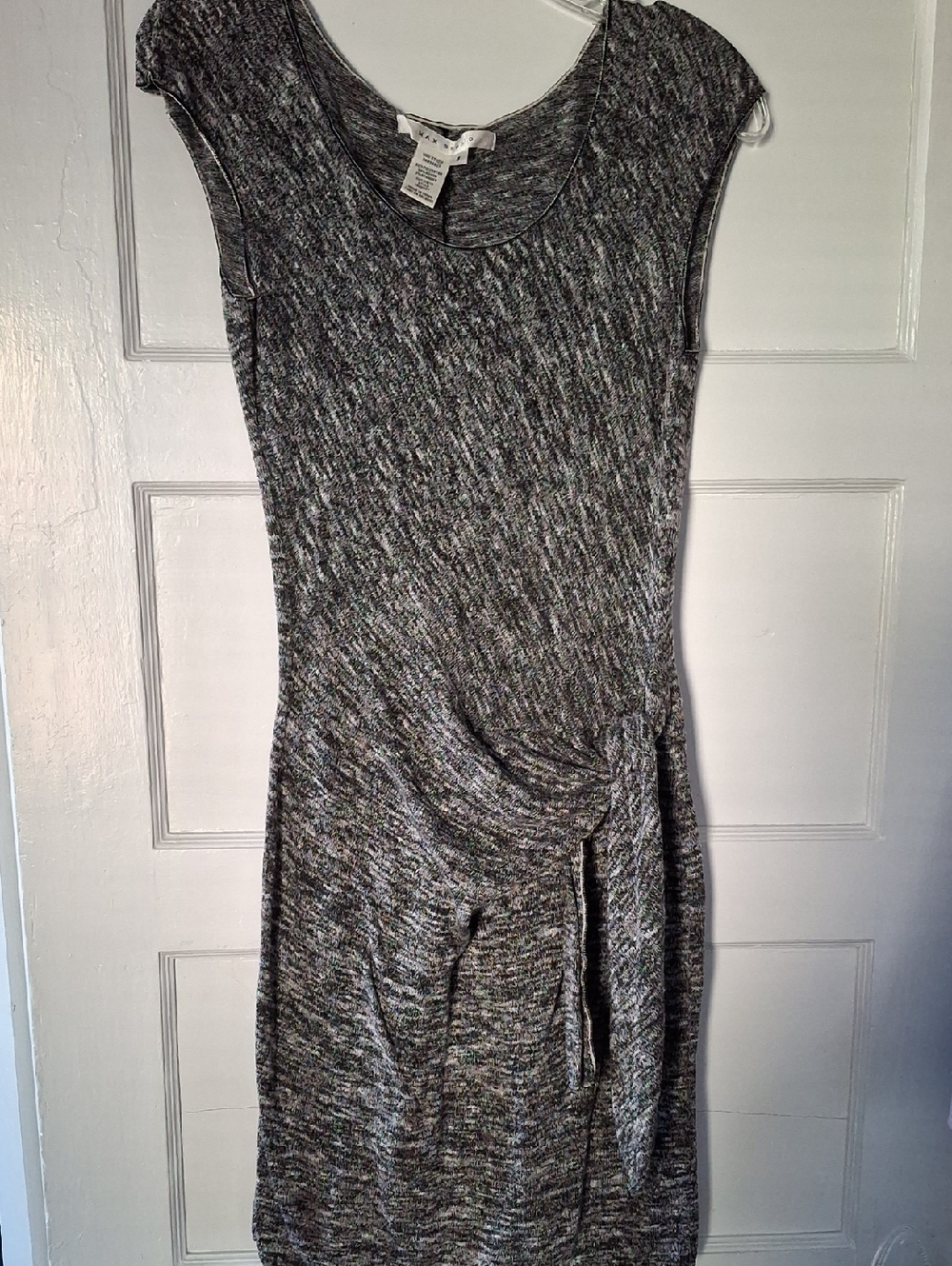 Heathered Gray Midi Dress with Twist Detail